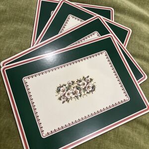 Spode Christmas Rose Large Acrylic Finish Corkboard Back Placemats Set of 4